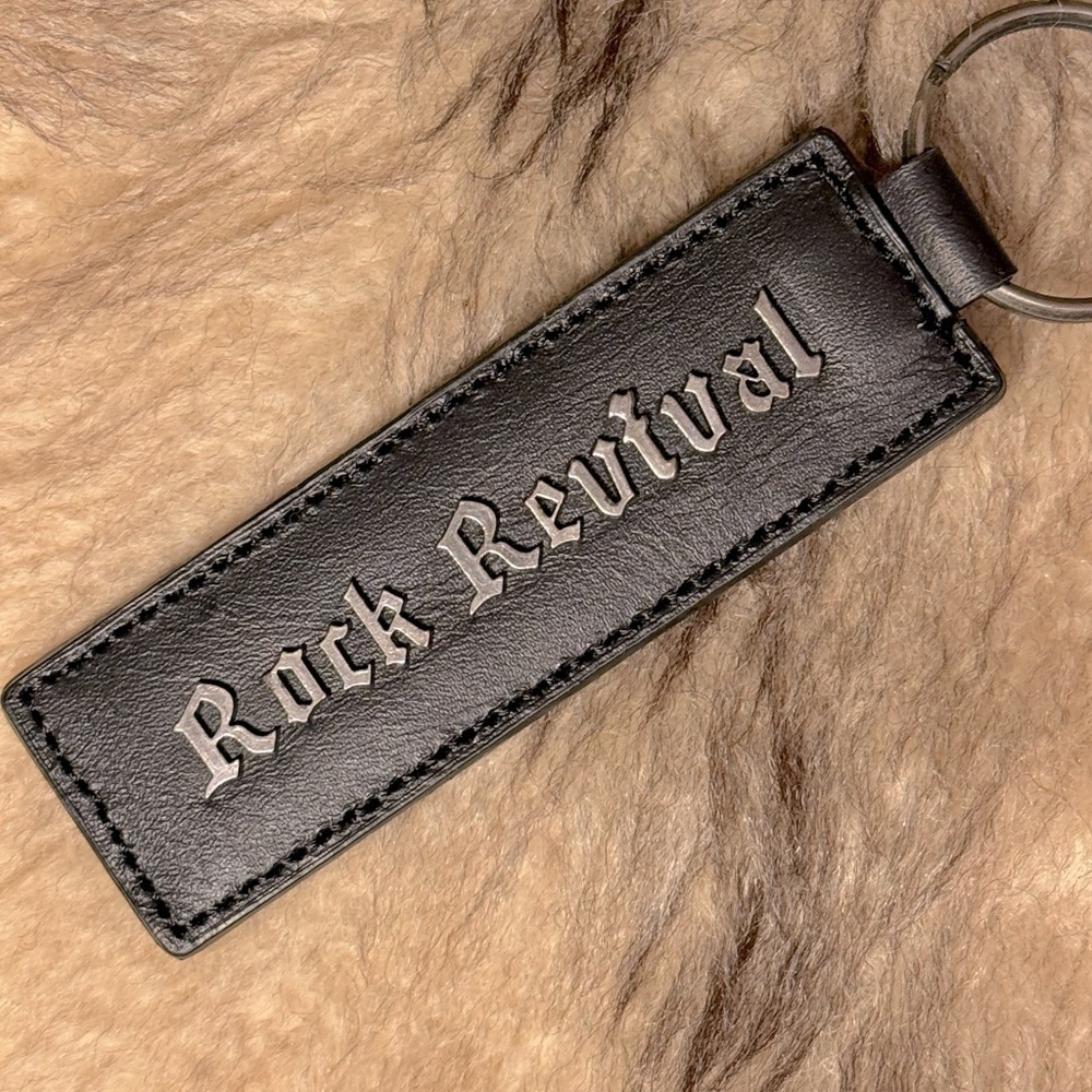 New Rock Revival Black Leather Keychain